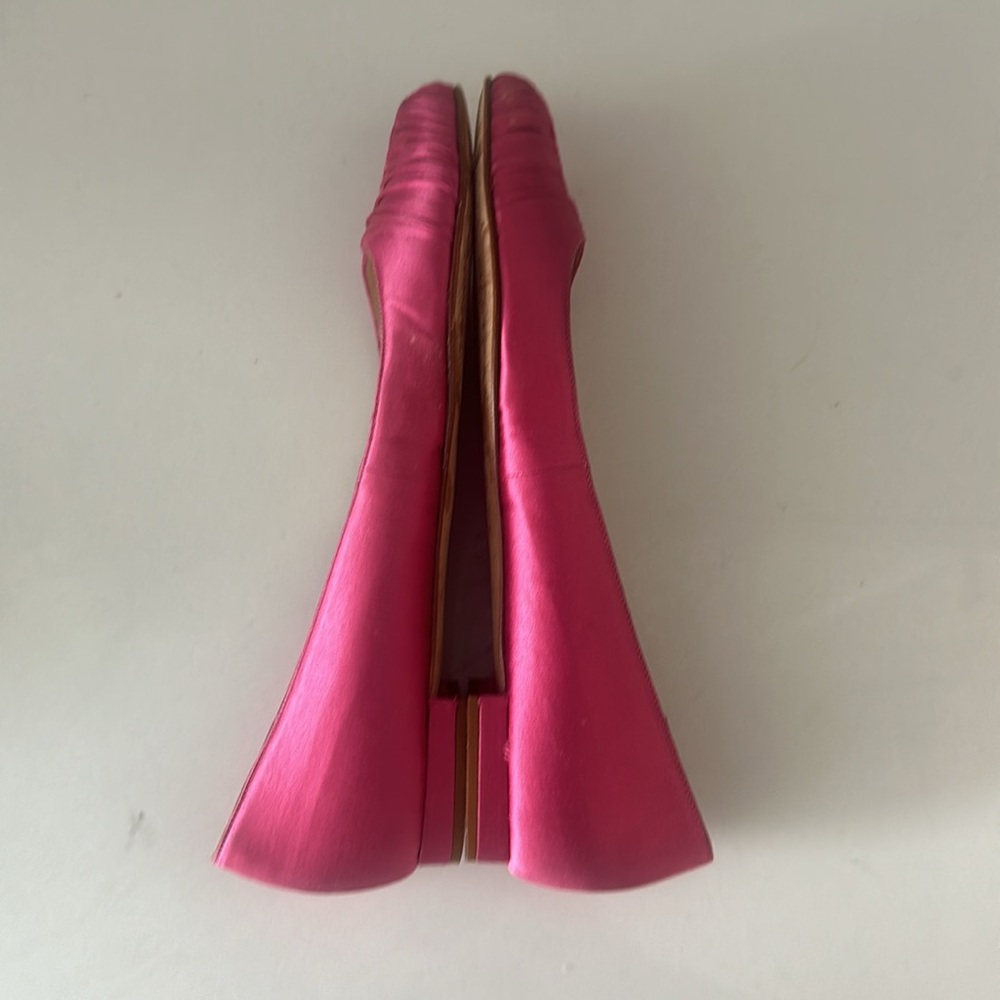 Manolo Blahnik Raspberry Dark Pink Satin Ballet Flats Size EU 35.5 - Picture 5 of 12